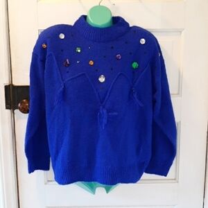 Vintage 1980s Anytime Glitz med rhinestone sweater
